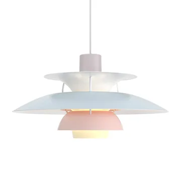 Lampada a sospensione PH 5  - Ø500, Pastel-grigio ostrica-blu-rosa - Louis Poulsen
