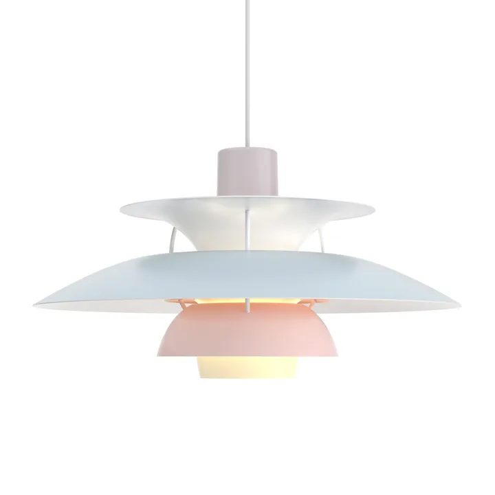 Lampada a sospensione PH 5  - Ø500, Pastel-grigio ostrica-blu-rosa - Louis Poulsen
