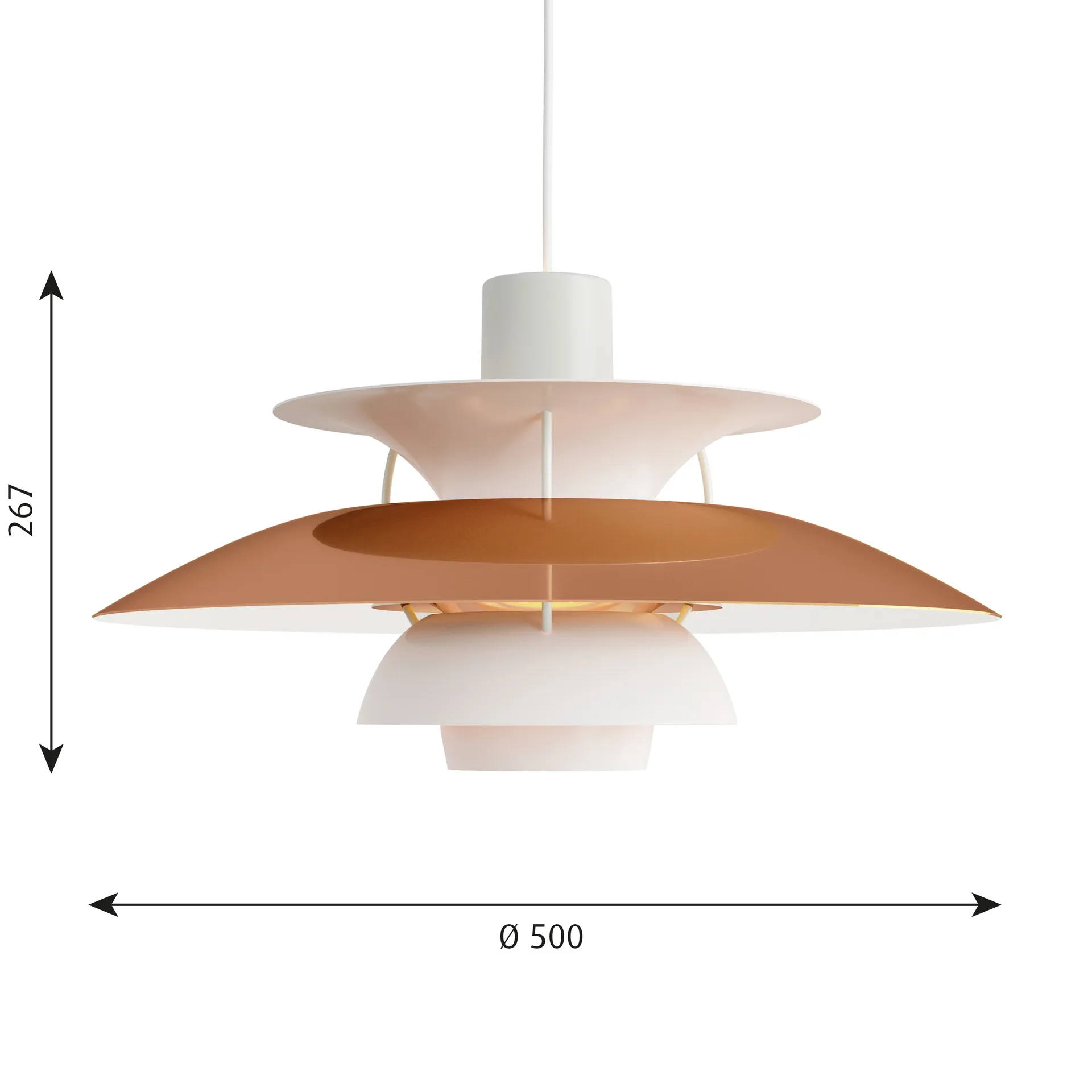 Lampada a sospensione PH 5 , Ø500, Rame Louis Poulsen