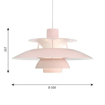 Lampada a sospensione PH 5  - Ø500, Rosa chiaro - Louis Poulsen