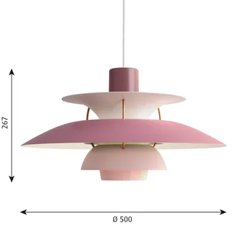 Lampada a sospensione PH 5  - Ø500, Rosa - Louis Poulsen