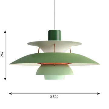 Lampada a sospensione PH 5  - Ø500, Verde - Louis Poulsen