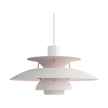 Lampada a sospensione PH 5 Anniversary edition - Matte white-pale rose - Louis Poulsen