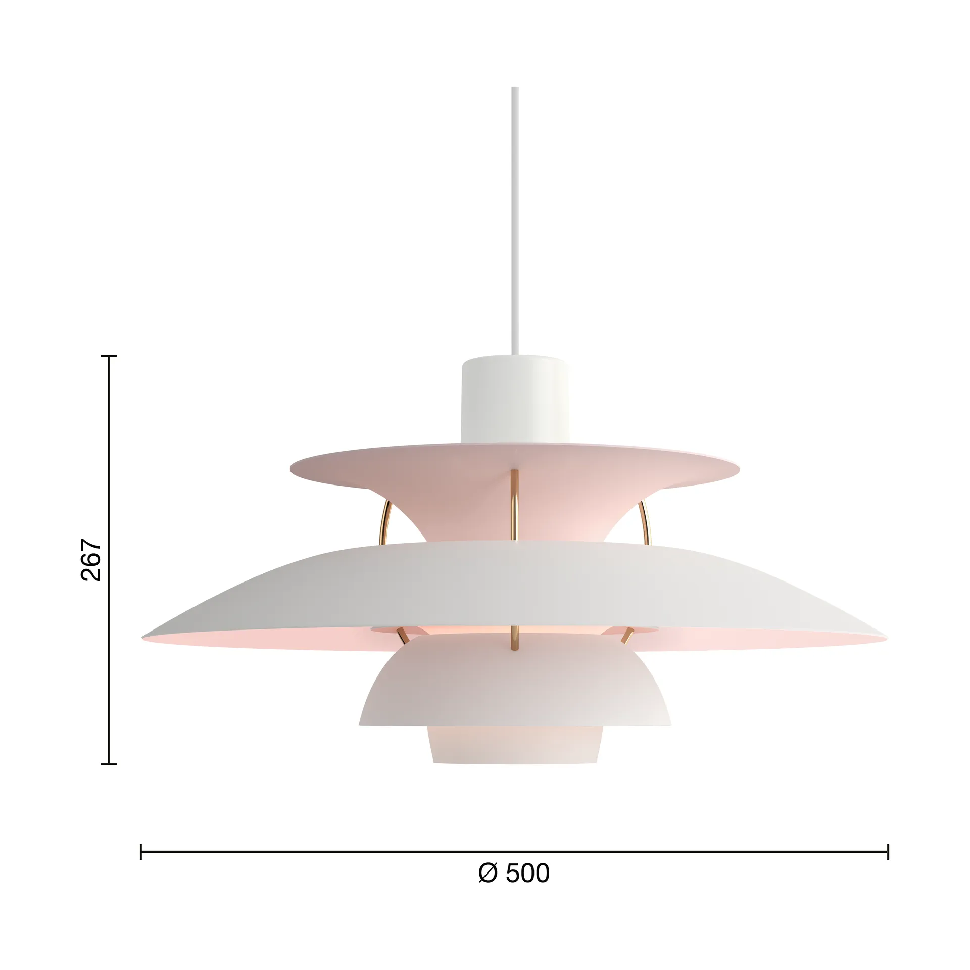 Lampada a sospensione PH 5 Anniversary edition, Matte white-pale rose Louis Poulsen