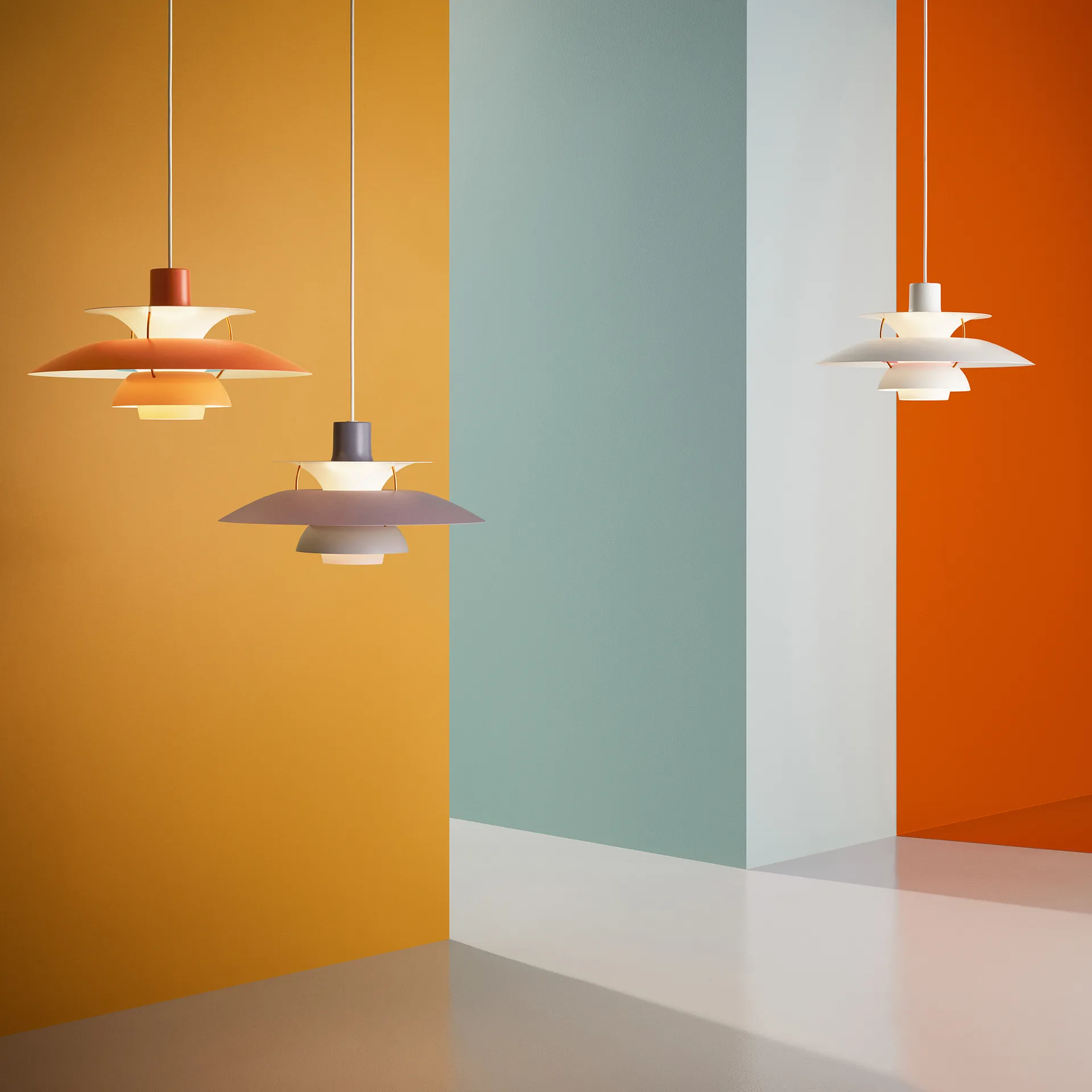 Lampada a sospensione PH 5 , Arancione Louis Poulsen