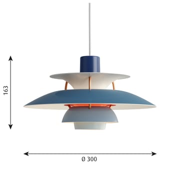 Lampada a sospensione PH 5 MINI - Blu - Louis Poulsen