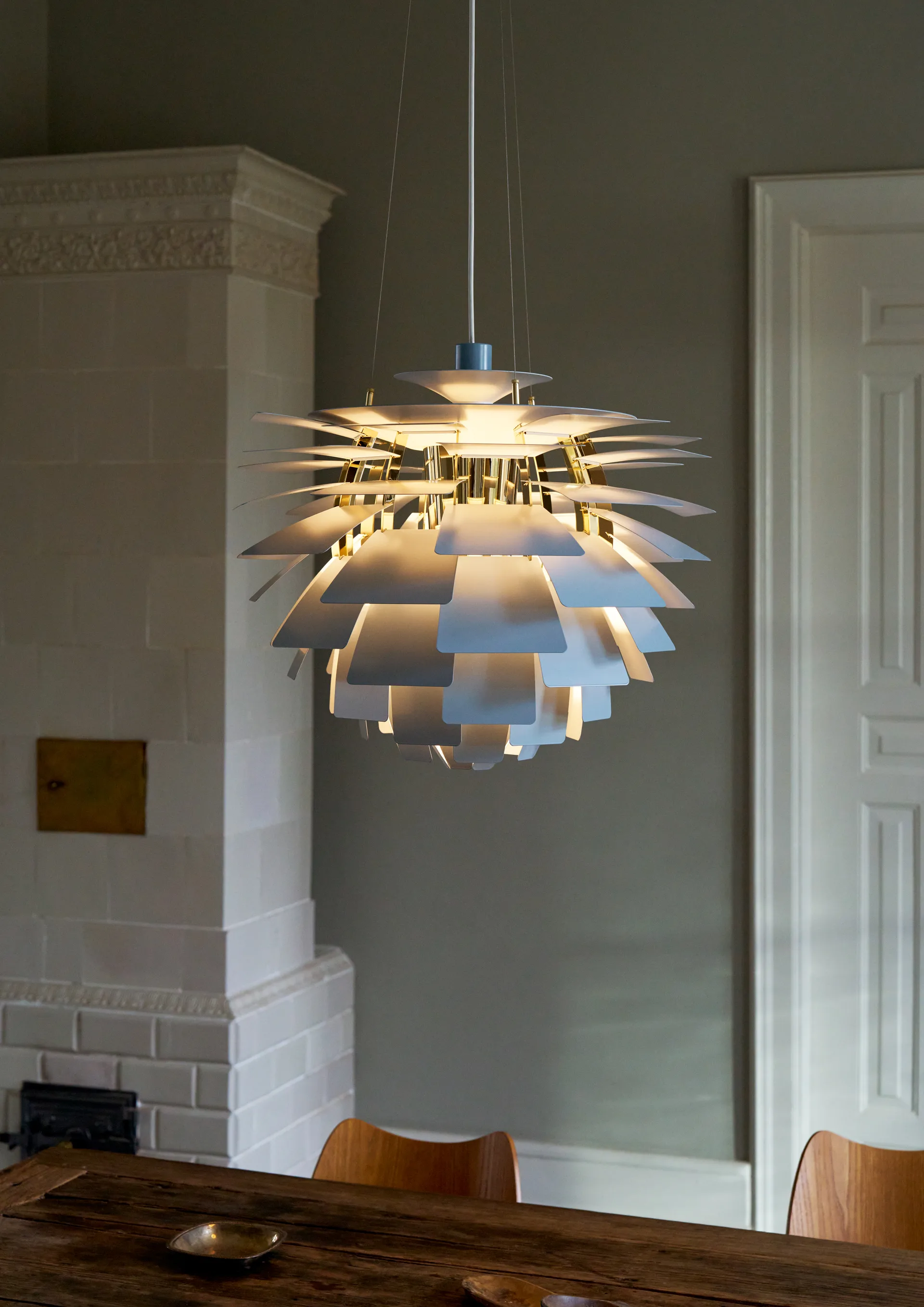 Lampada a sospensione PH Artichoke Ø 48 cm, Dusty blue-brass metallised Louis Poulsen