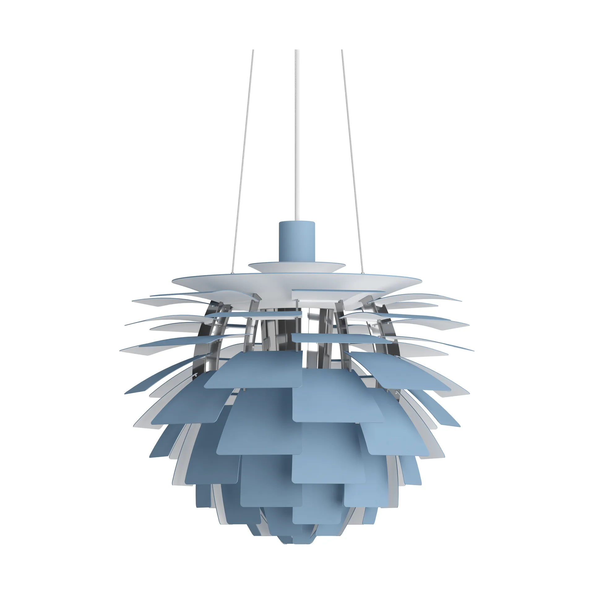 Lampada a sospensione PH Artichoke Ø 48 cm, Dusty blue-high lustre chrome plated Louis Poulsen