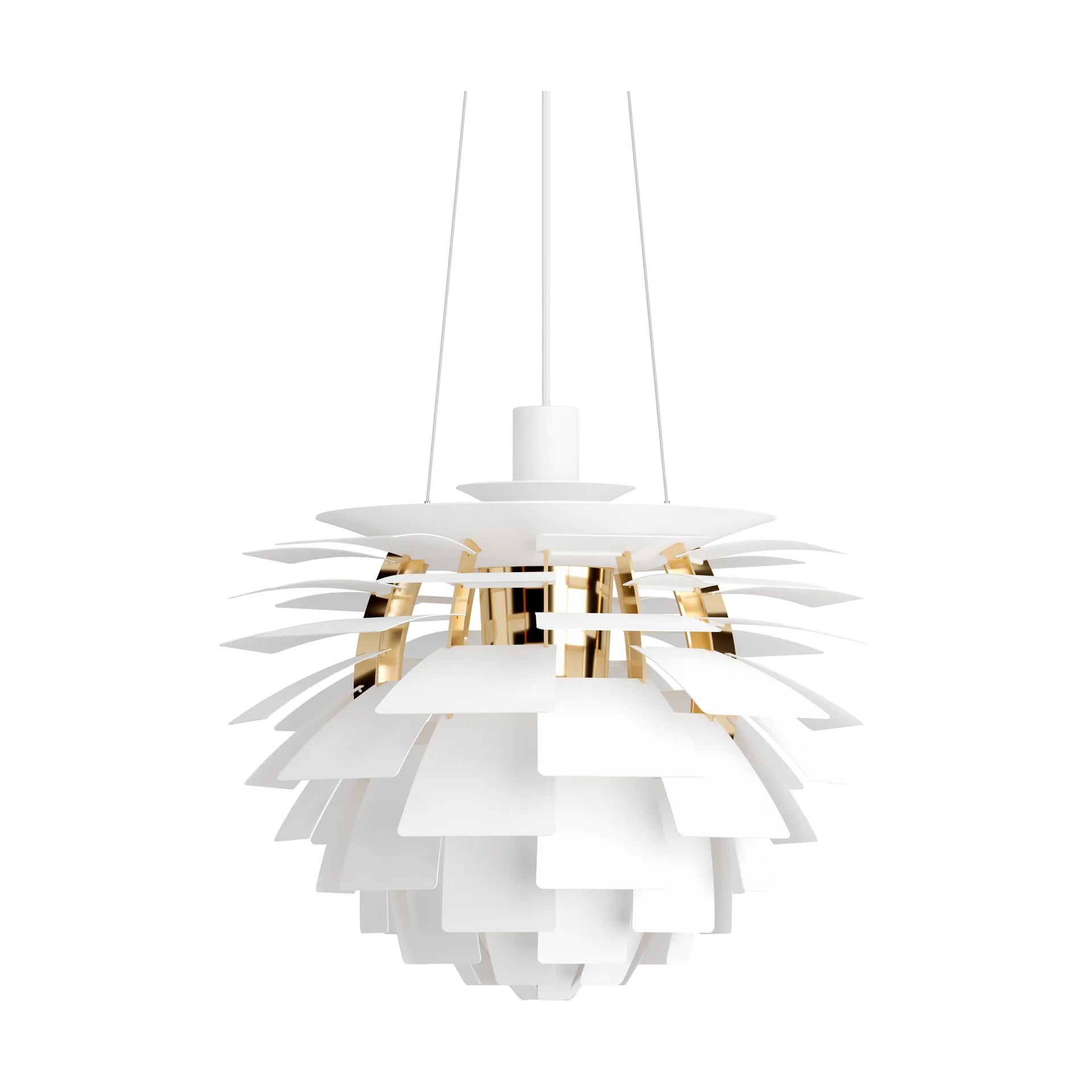 Lampada a sospensione PH Artichoke Ø 48 cm, Soft white-brass metallised Louis Poulsen