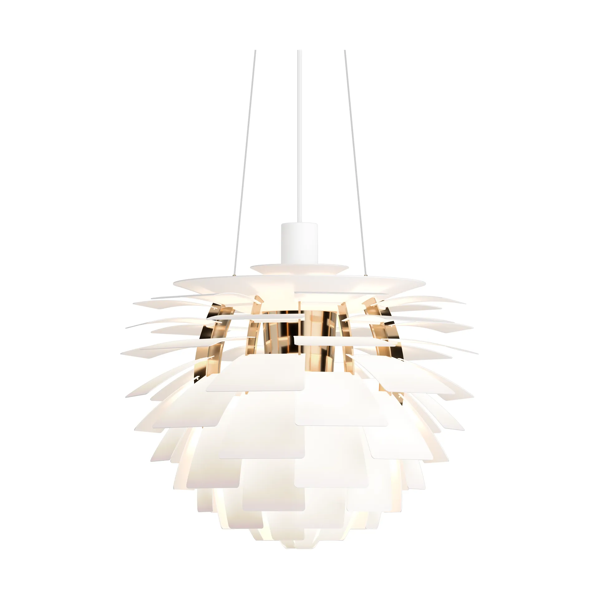 Lampada a sospensione PH Artichoke Ø 48 cm, Soft white-brass metallised Louis Poulsen