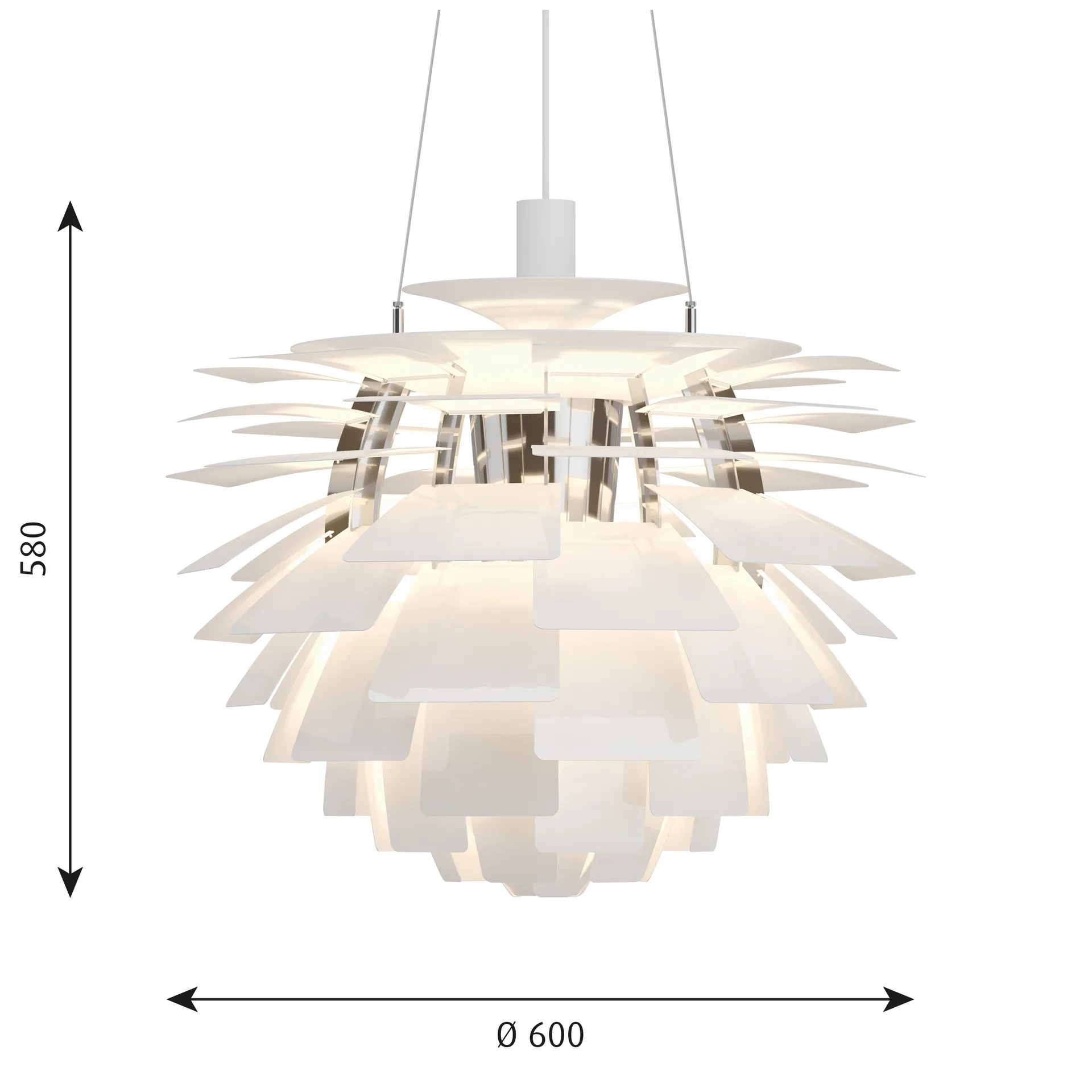 Lampada a sospensione PH Artichoke Ø 60 cm, Bianco Louis Poulsen