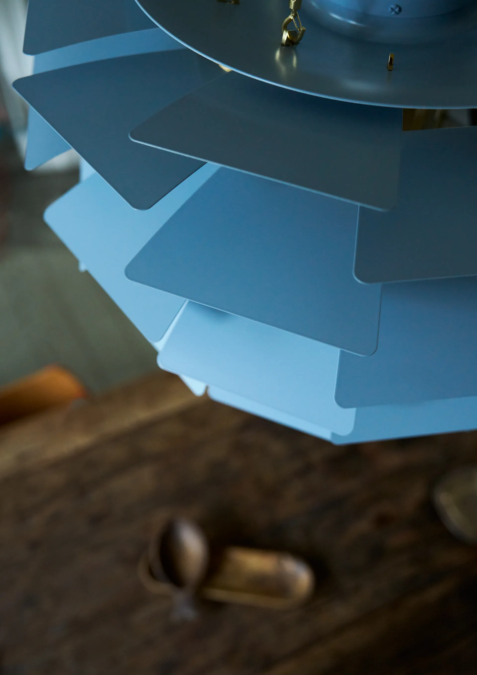 Lampada a sospensione PH Artichoke Ø 60 cm, Dusty blue-brass metallised Louis Poulsen