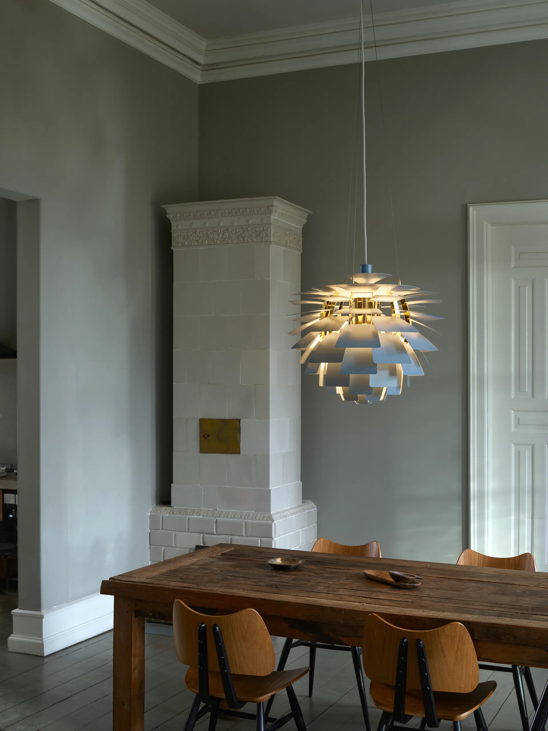 Lampada a sospensione PH Artichoke Ø 60 cm, Dusty blue-brass metallised Louis Poulsen