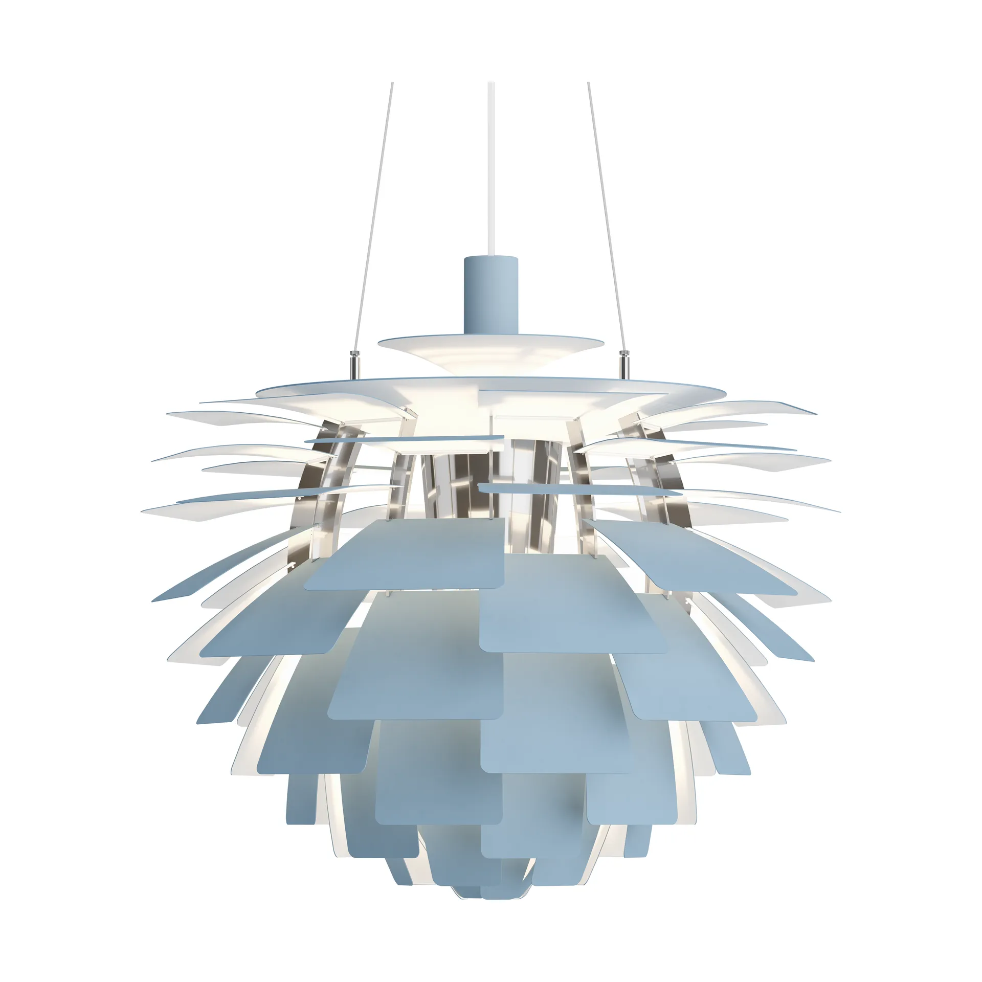 Lampada a sospensione PH Artichoke Ø 60 cm, Dusty blue-high lustre chrome plated Louis Poulsen