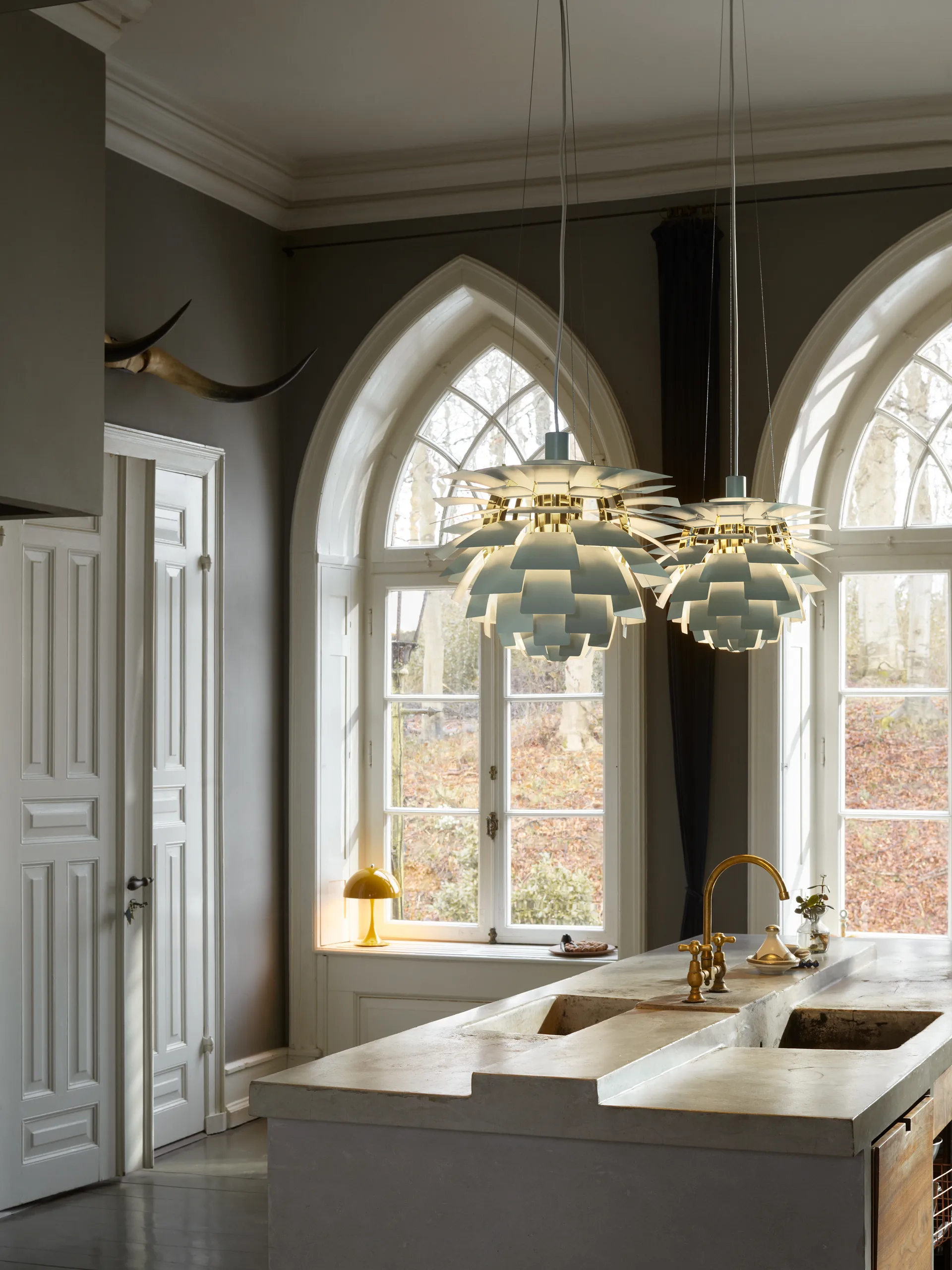 Lampada a sospensione PH Artichoke Ø 60 cm, Dusty green-high lustre chrome plated Louis Poulsen