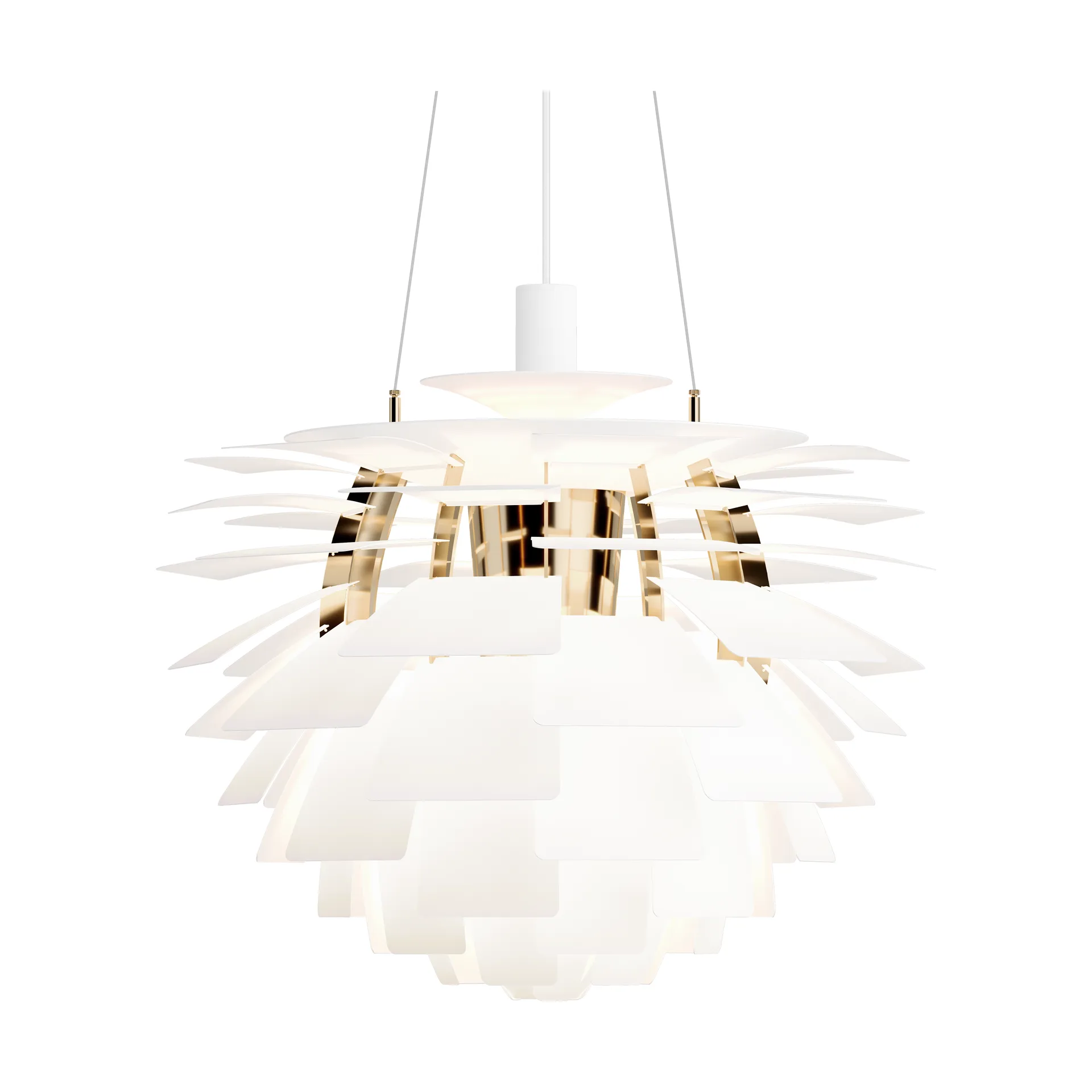 Lampada a sospensione PH Artichoke Ø 60 cm, Soft white-brass metallised Louis Poulsen