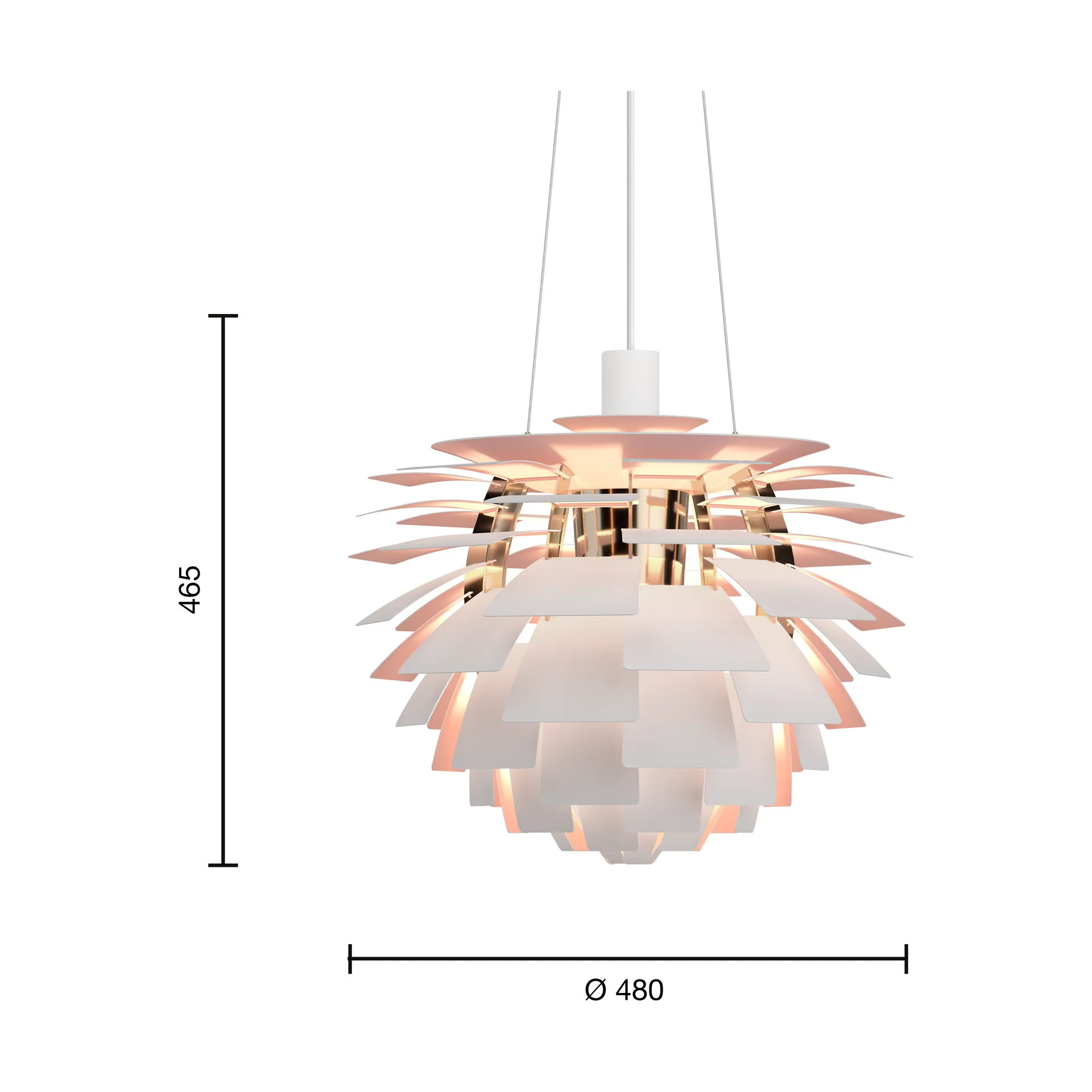 Lampada a sospensione PH Artichoke Anniversary edition, Matte white-pale rose Ø48 cm Louis Poulsen