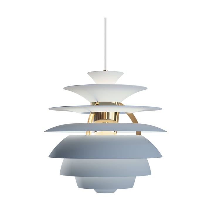 Lampada a sospensione PH Snowball, Dusty blue-brass Louis Poulsen