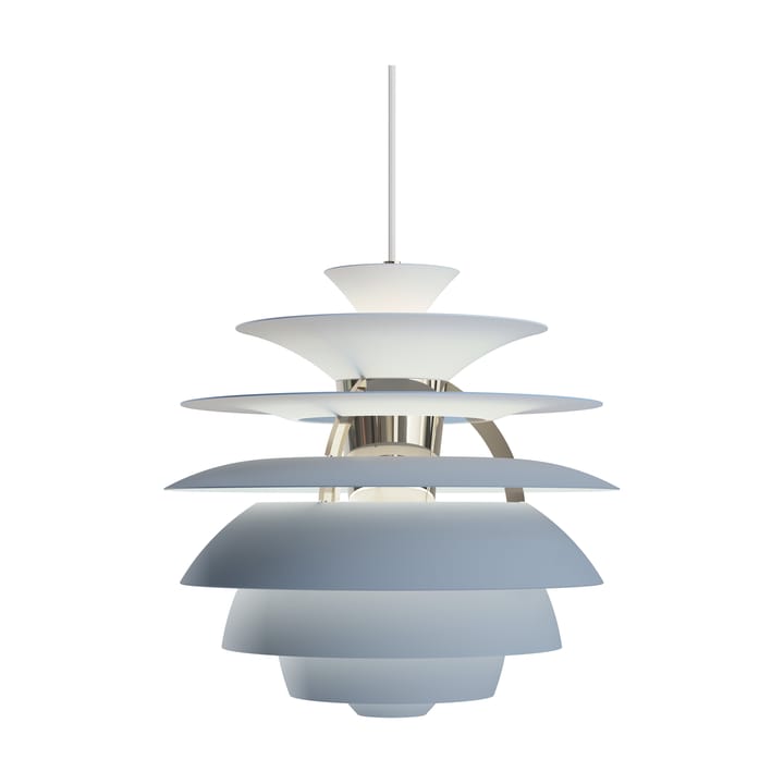 Lampada a sospensione PH Snowball, Dusty blue-chrome Louis Poulsen