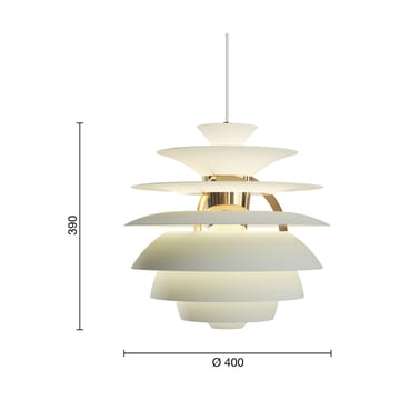 Lampada a sospensione PH Snowball - Dusty green-brass - Louis Poulsen