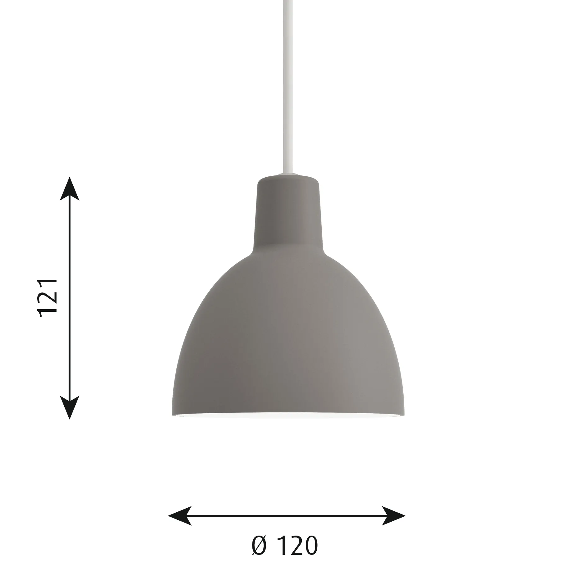 Lampada a sospensione Toldbod 120, Grigio chiaro Louis Poulsen