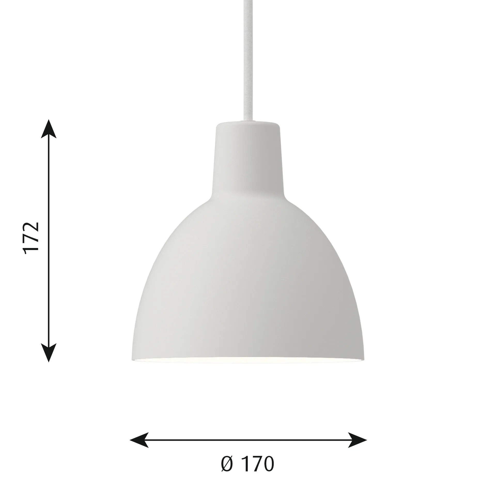 Lampada a sospensione Toldbod 170, Bianco Louis Poulsen