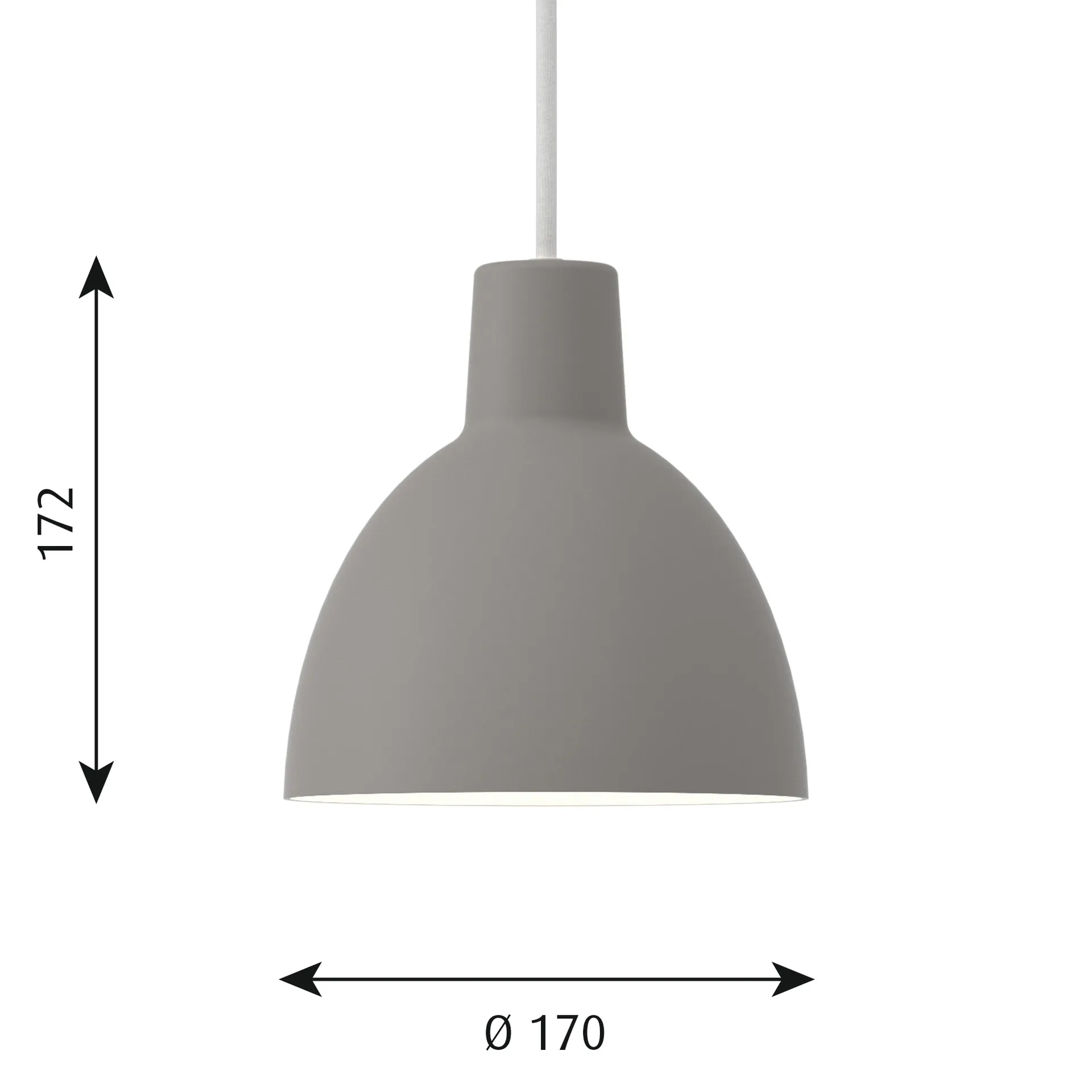 Lampada a sospensione Toldbod 170, Grigio chiaro Louis Poulsen
