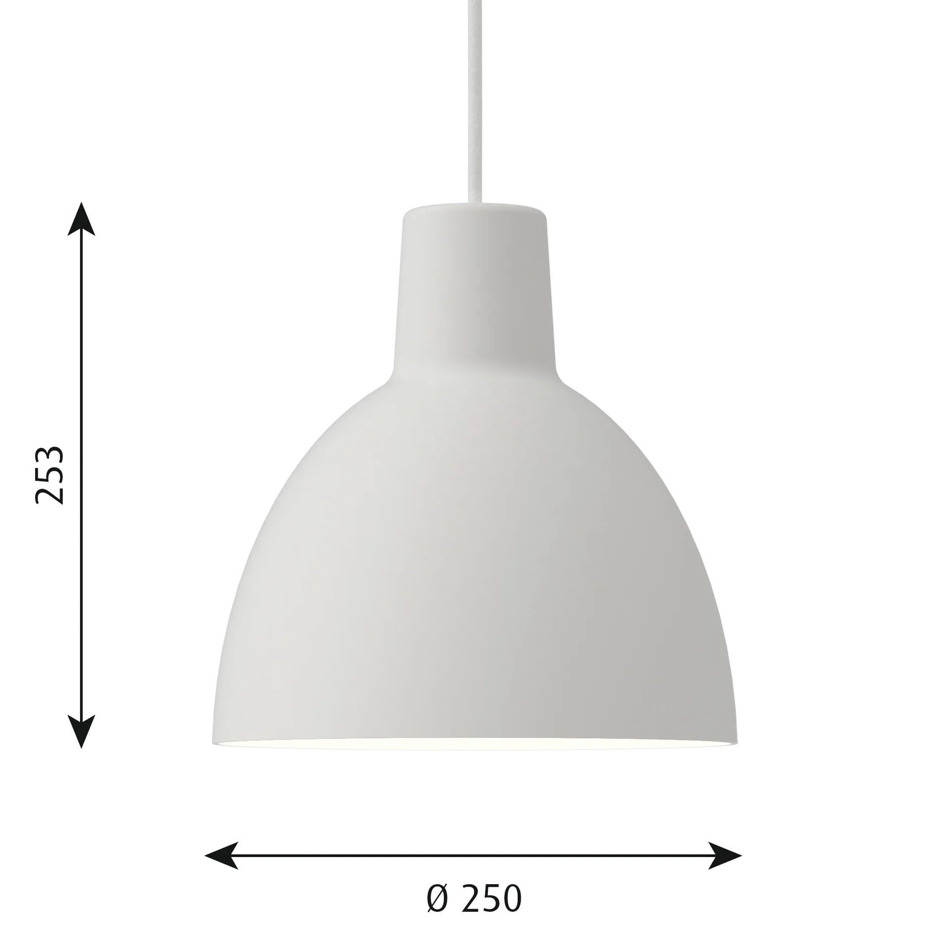 Lampada a sospensione Toldbod 250, Bianco Louis Poulsen