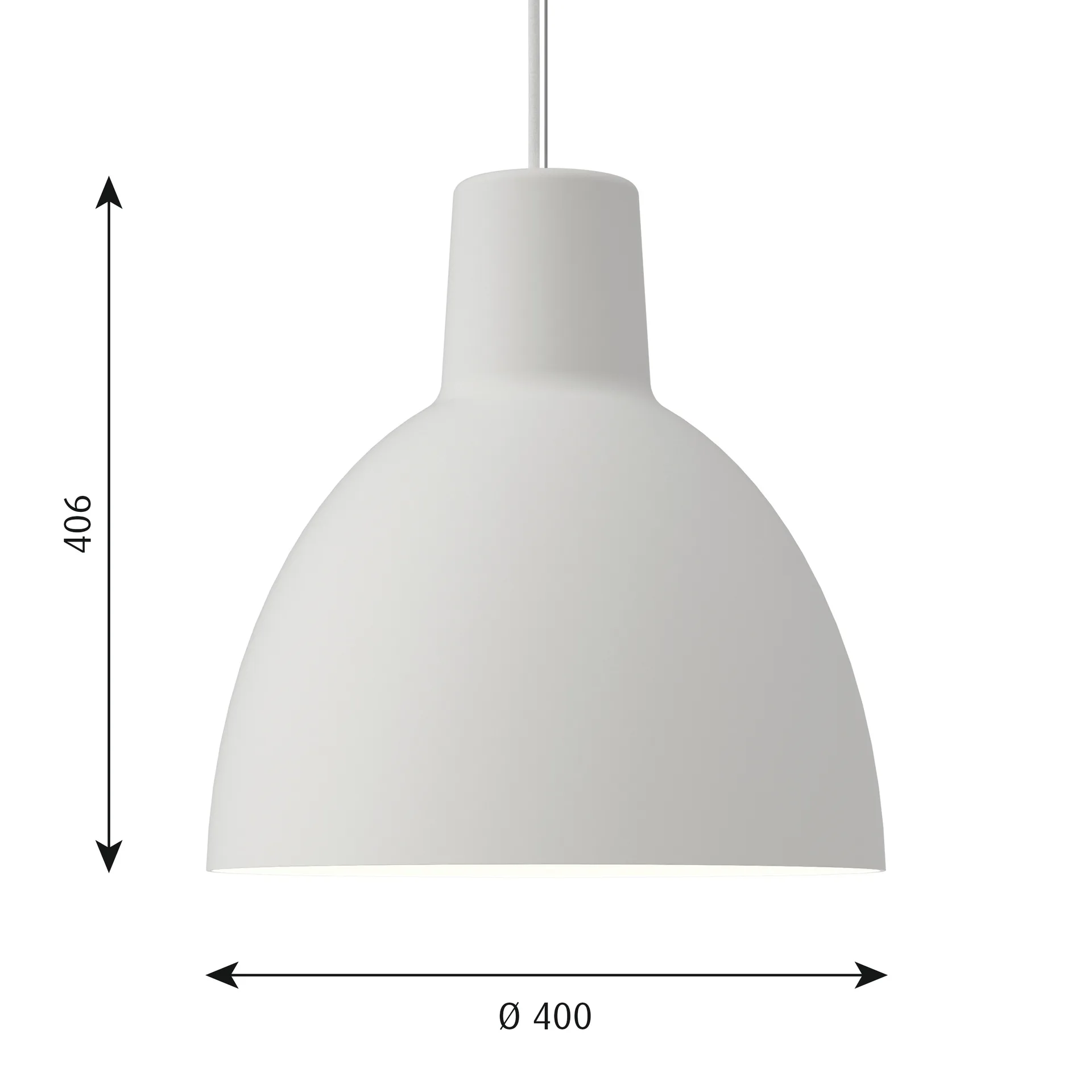 Lampada a sospensione Toldbod 400, Bianco Louis Poulsen