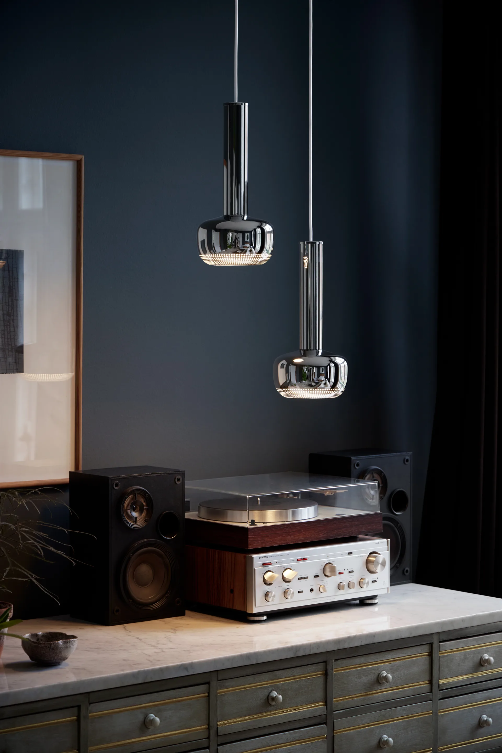 Lampada a sospensione VL 56, Cromato lucido Louis Poulsen