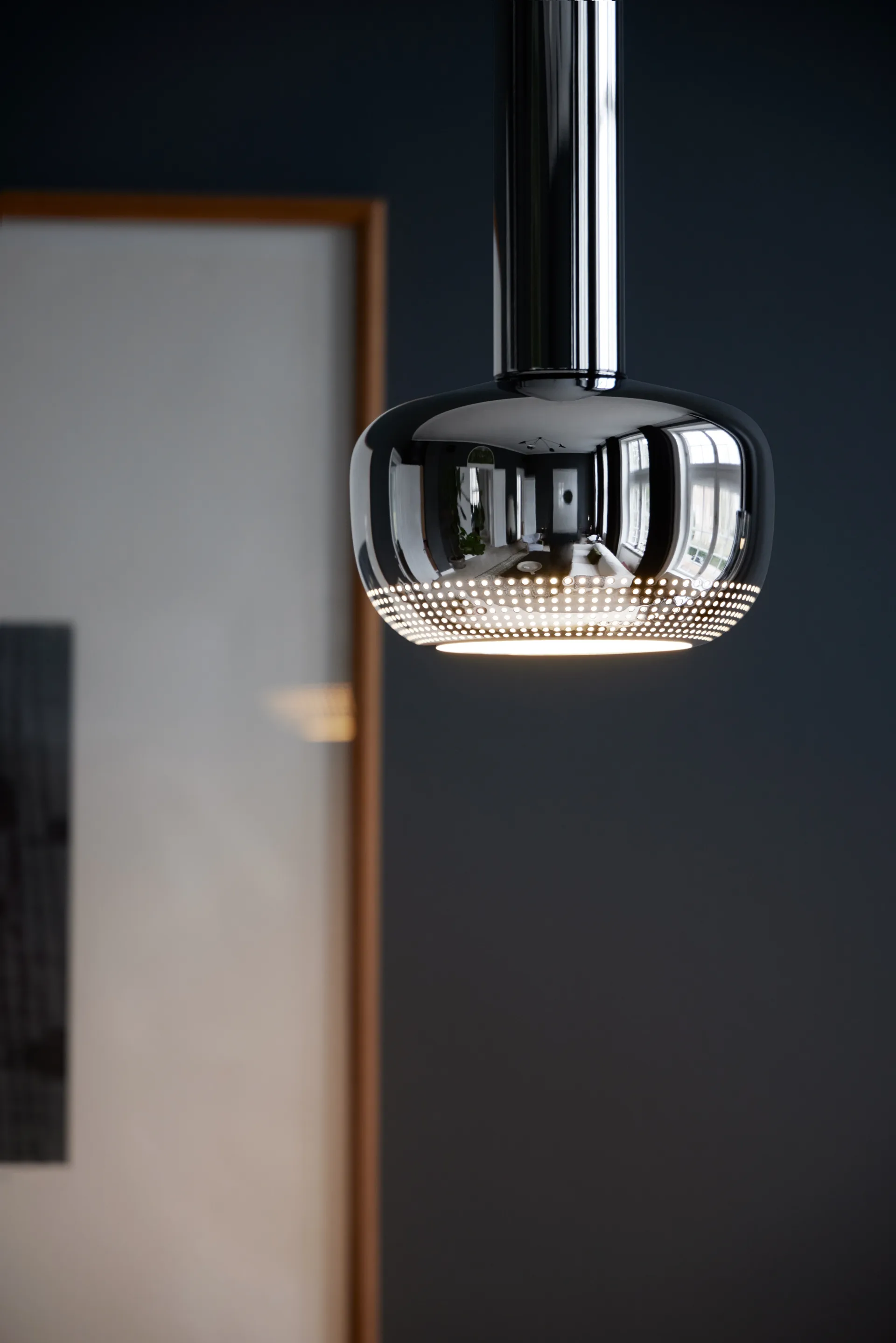 Lampada a sospensione VL 56, Cromato lucido Louis Poulsen