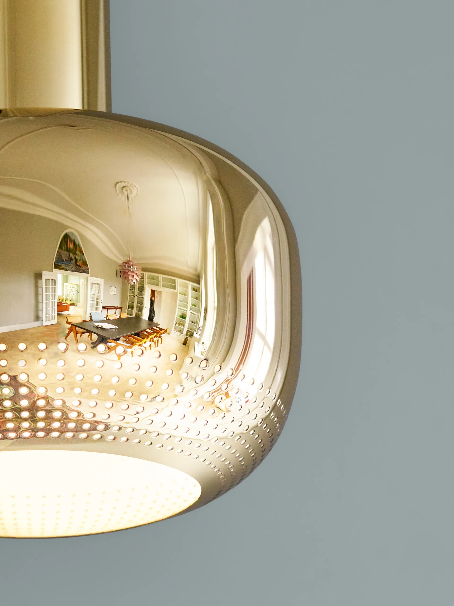 Lampada a sospensione VL 56, Ottone lucidato Louis Poulsen