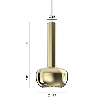 Lampada a sospensione VL 56 - Ottone lucidato - Louis Poulsen