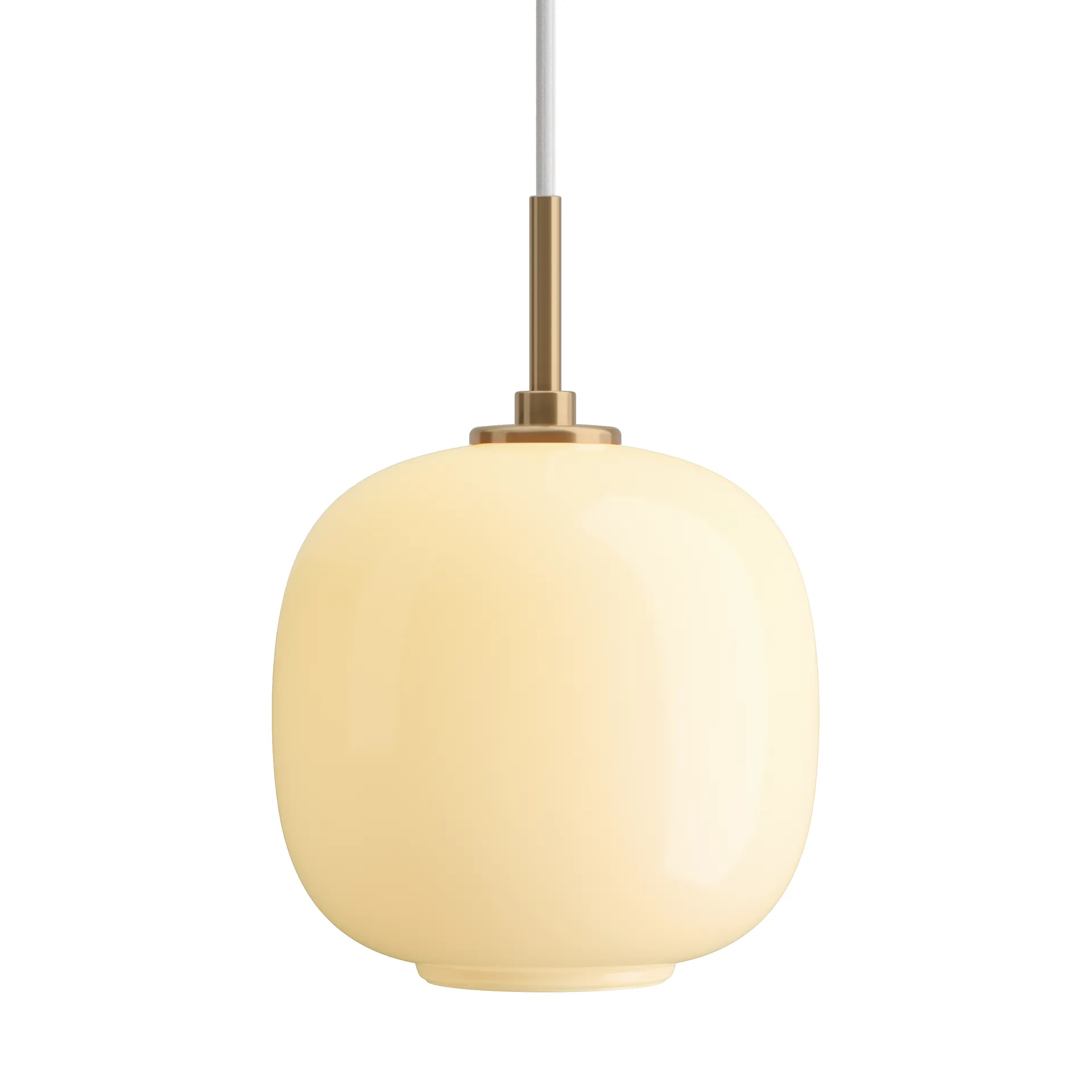 Lampada a sospensione VL45 Radiohus Ø17,5 cm, Brass-pale yellow glass Louis Poulsen