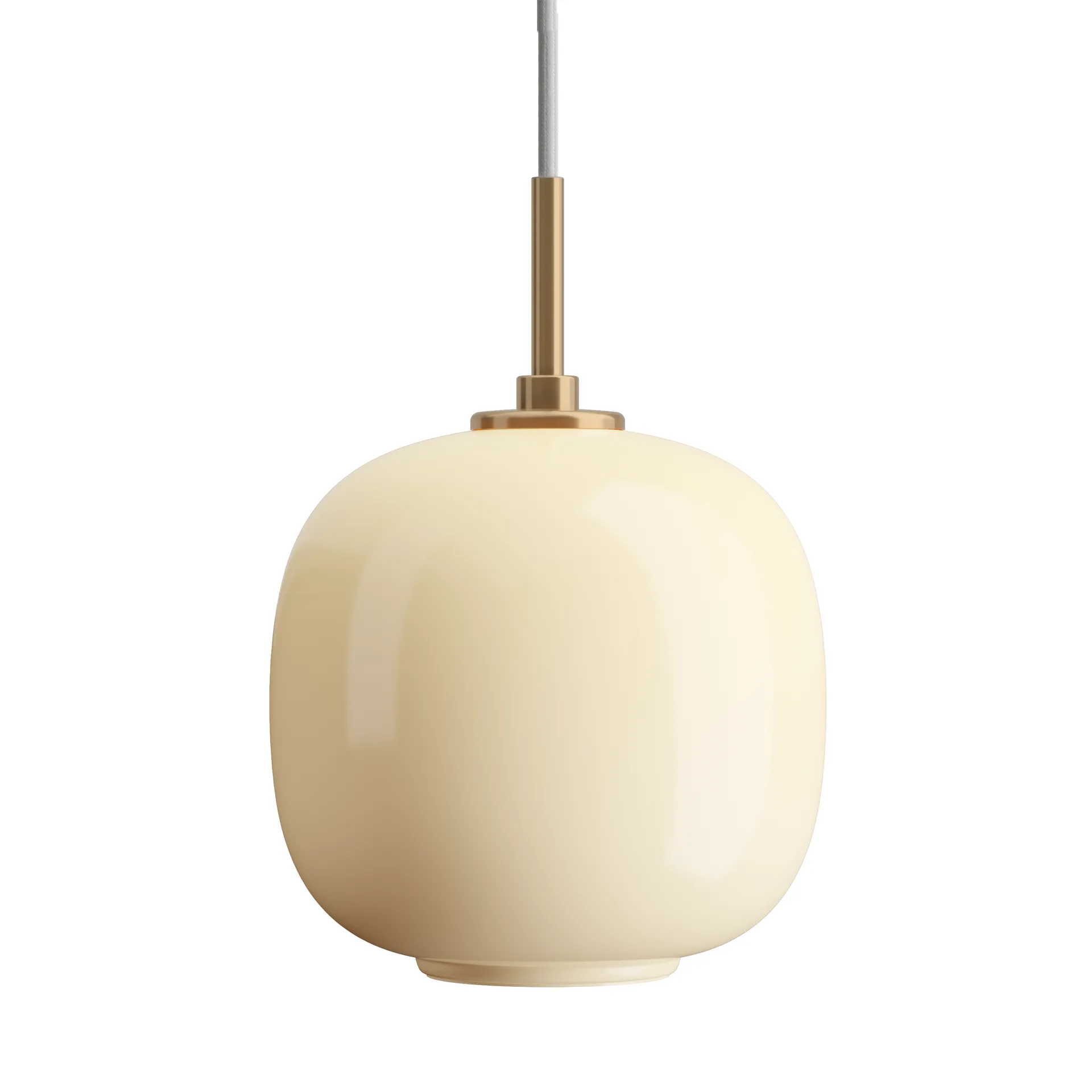 Lampada a sospensione VL45 Radiohus Ø17,5 cm, Brass-pale yellow glass Louis Poulsen