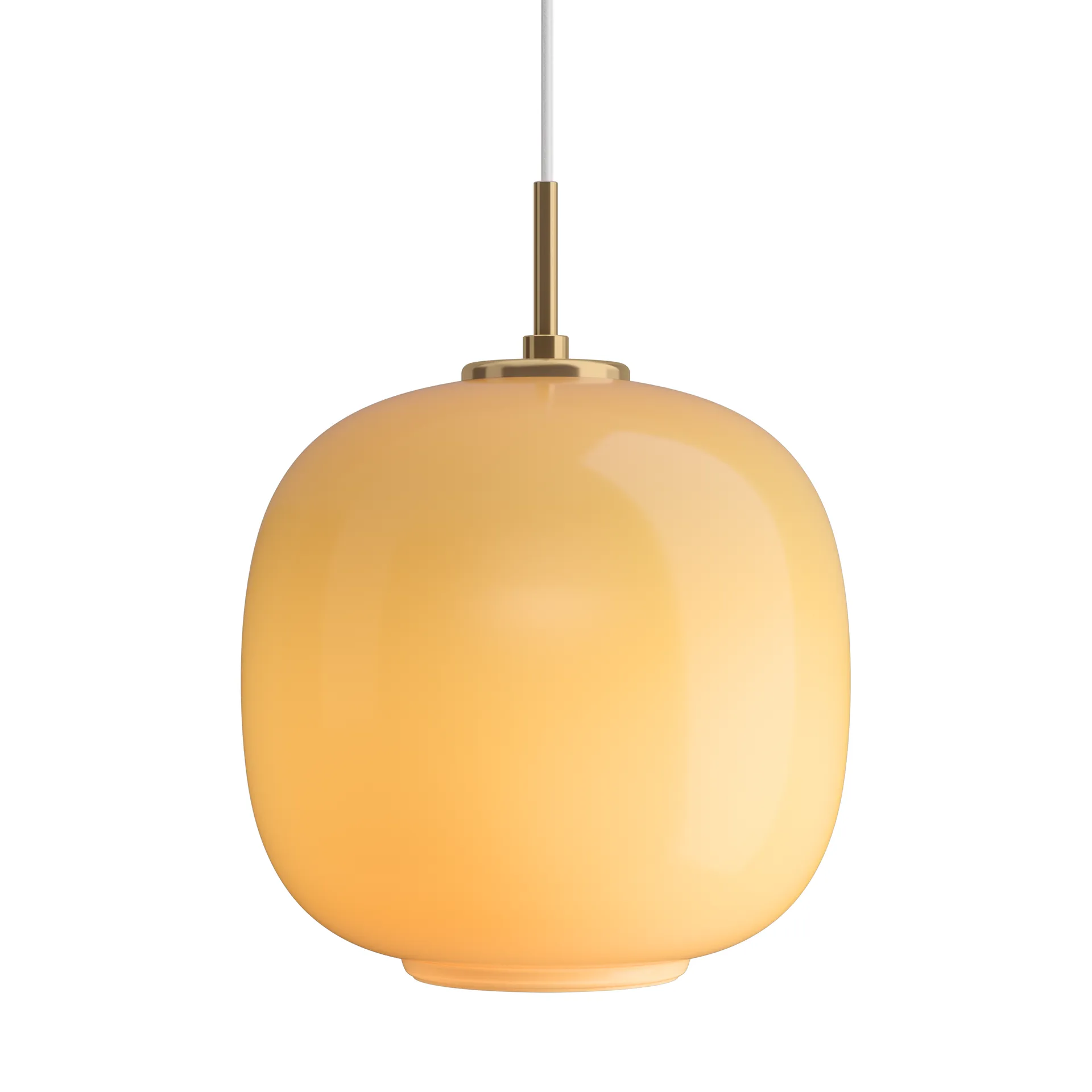 Lampada a sospensione VL45 Radiohus Ø25 cm, Brass-amber glass Louis Poulsen