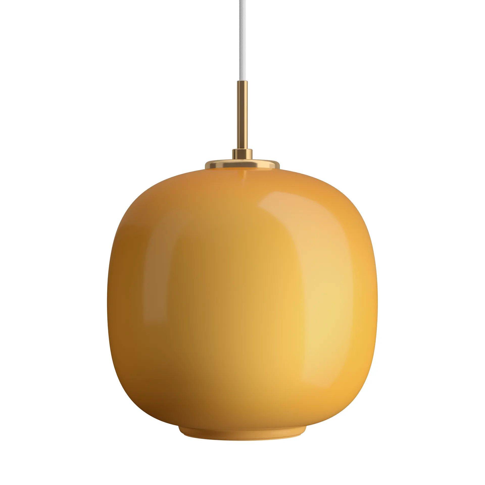 Lampada a sospensione VL45 Radiohus Ø25 cm, Brass-amber glass Louis Poulsen