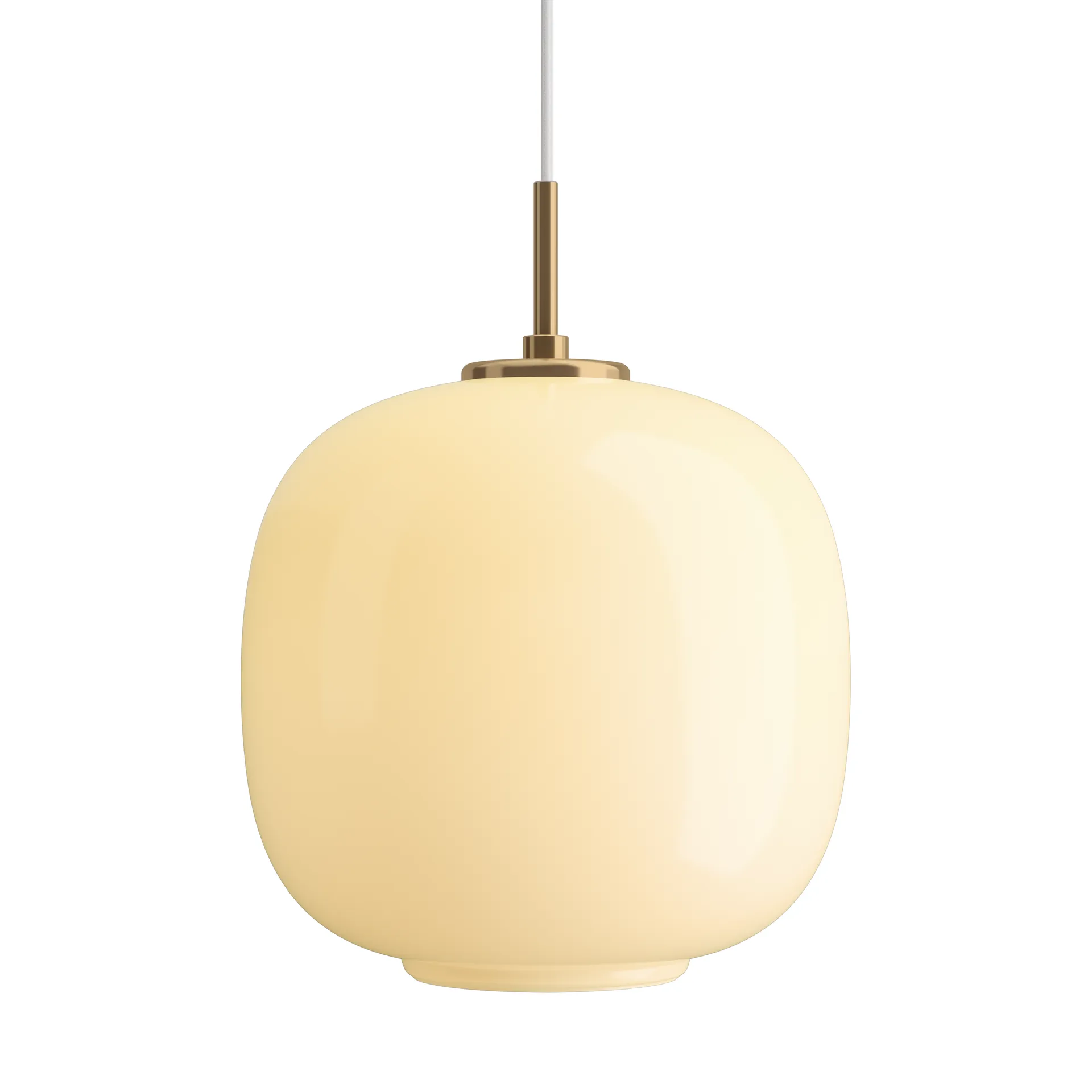 Lampada a sospensione VL45 Radiohus Ø25 cm, Brass-pale yellow glass Louis Poulsen