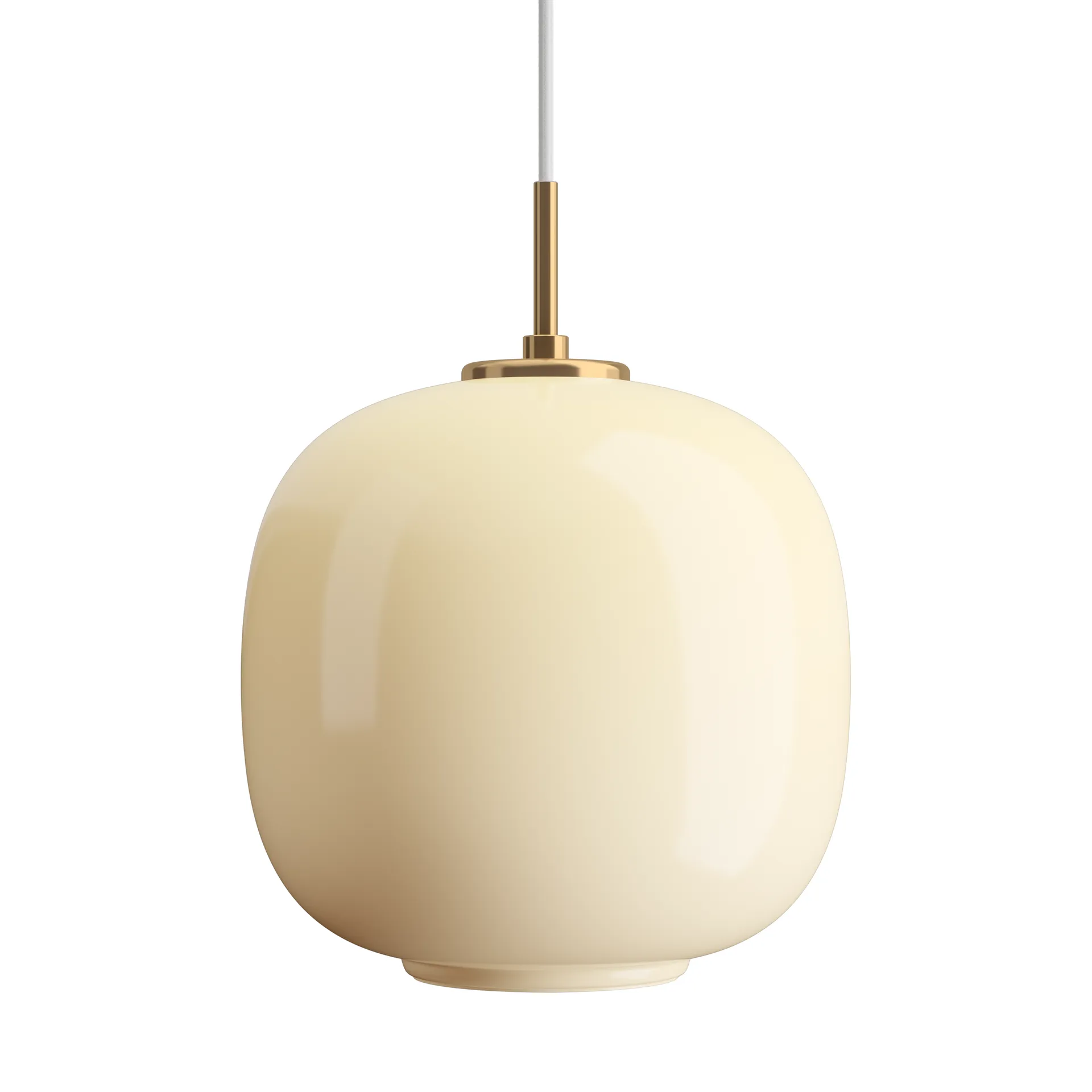 Lampada a sospensione VL45 Radiohus Ø25 cm, Brass-pale yellow glass Louis Poulsen