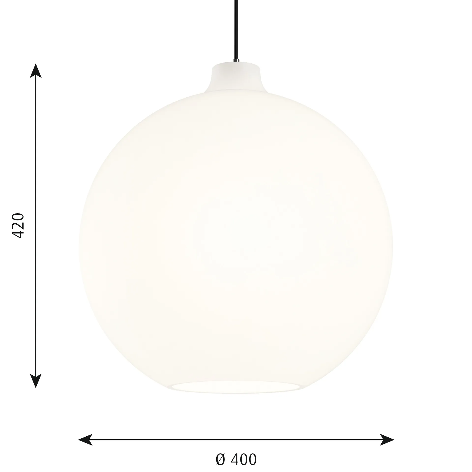 Lampada a sospensione Wohlert Ø 40 cm, Vetro bianco opalino Louis Poulsen