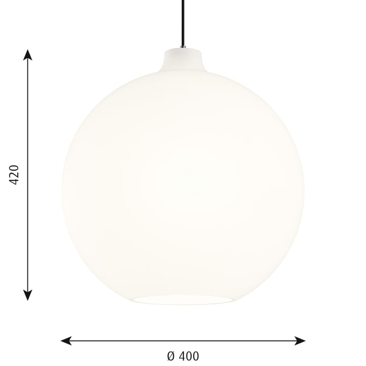 Lampada a sospensione Wohlert Ø 40 cm, Vetro bianco opalino Louis Poulsen