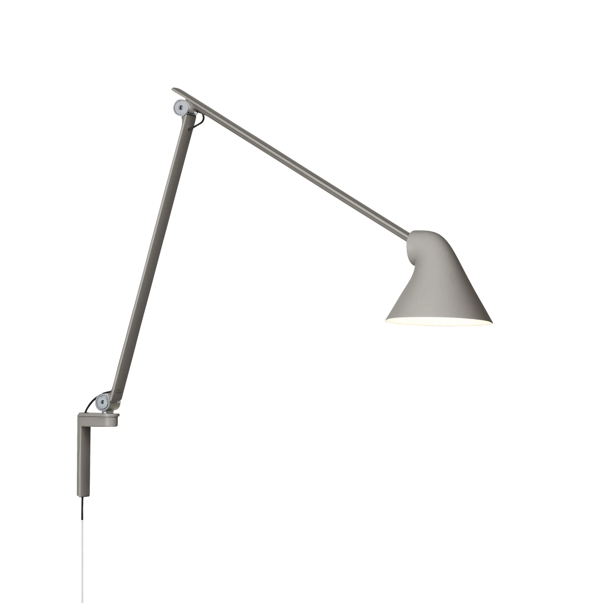 Lampada da parete NJP, Grigio chiaro, braccio lungo, LED, 3000k Louis Poulsen