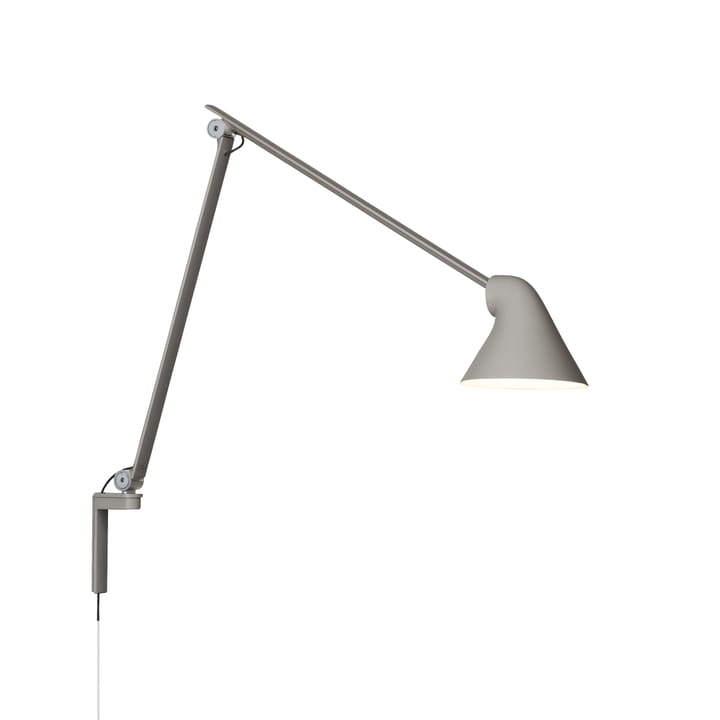 Lampada da parete NJP - Grigio chiaro, braccio lungo, LED, 3000k - Louis Poulsen