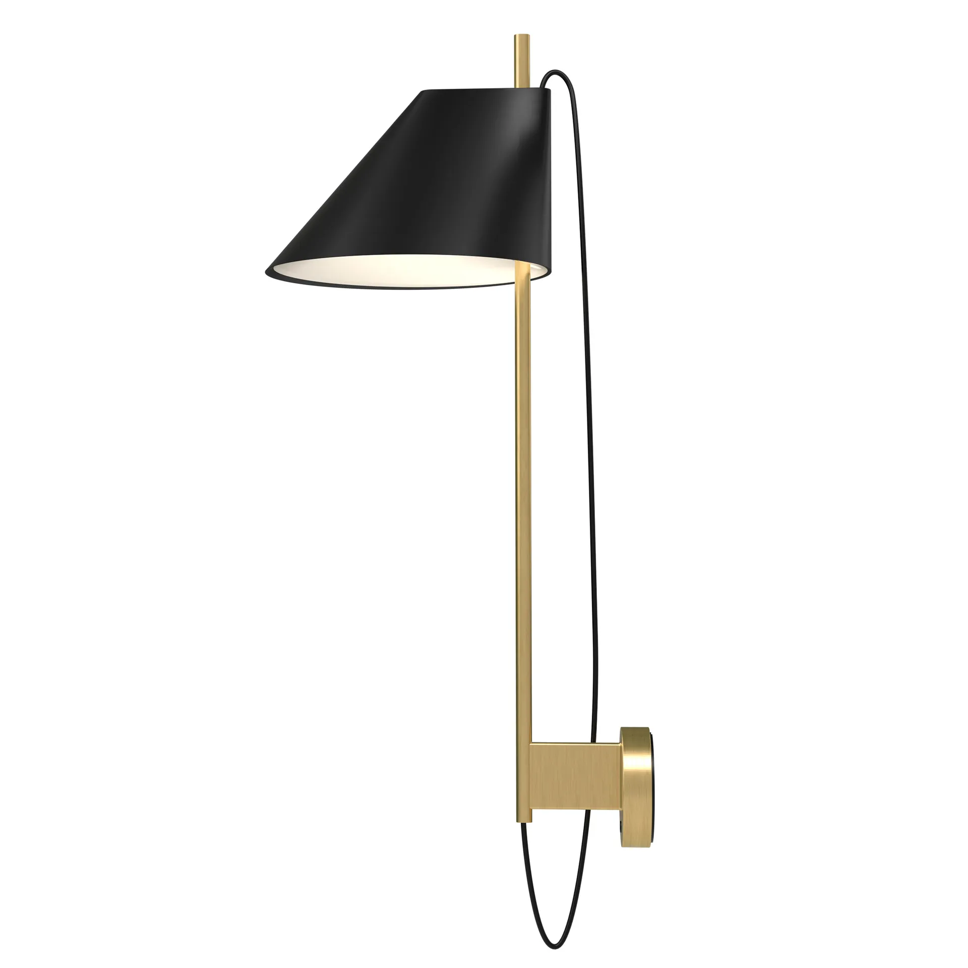 Lampada da parete Yuki, Nero-ottone Louis Poulsen