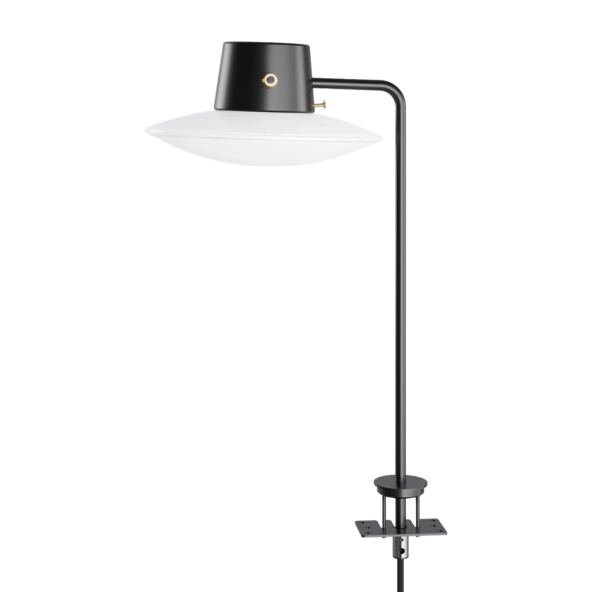 Lampada da scrivania AJ Oxford 41 cm perno nero, Vetro opalino Louis Poulsen