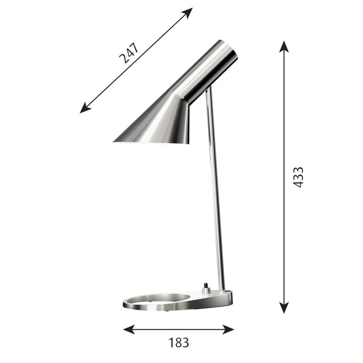 Lampada da tavolo AJ MINI, Acciaio inossidabile lucidato Louis Poulsen