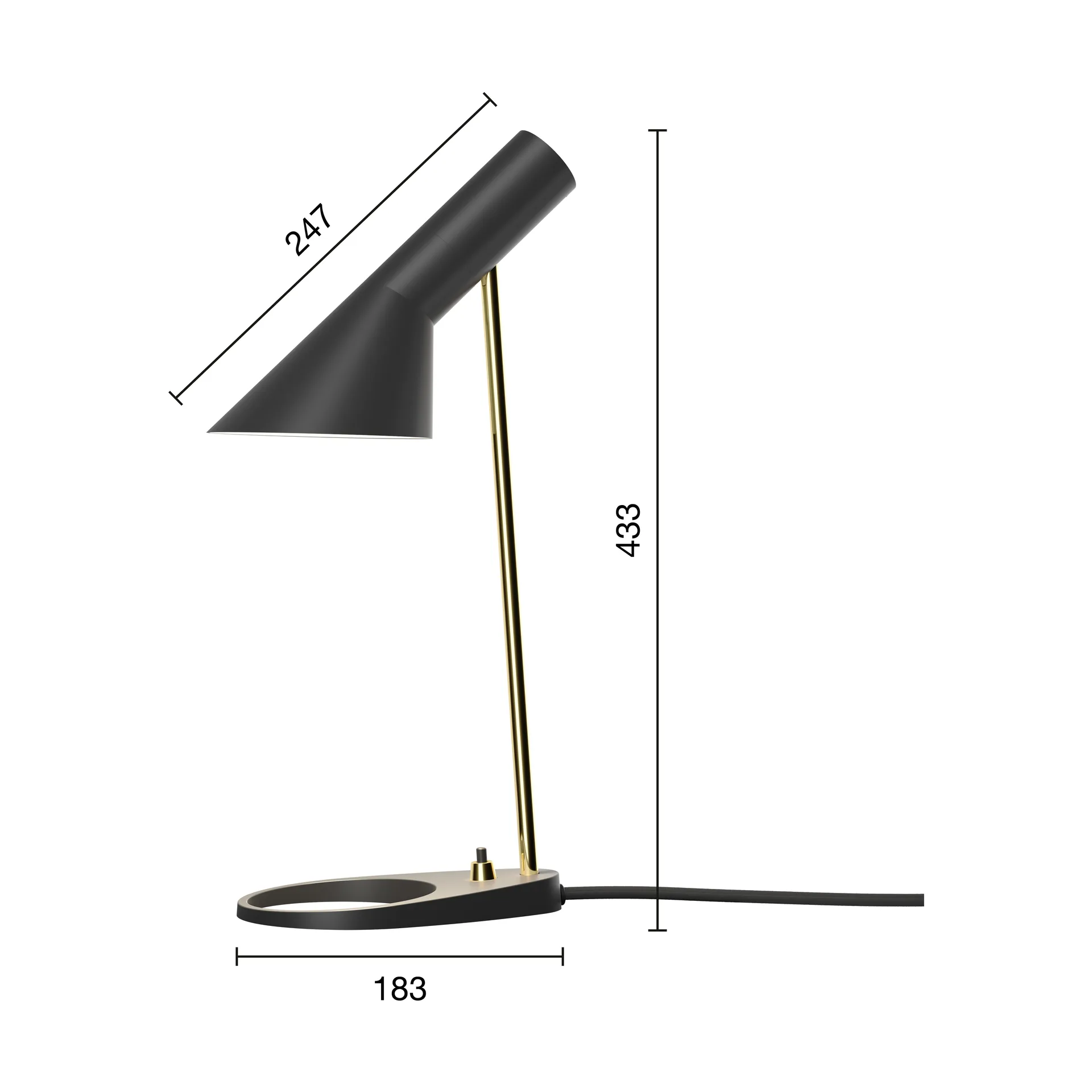 Lampada da tavolo AJ MINI, Brass-black Louis Poulsen