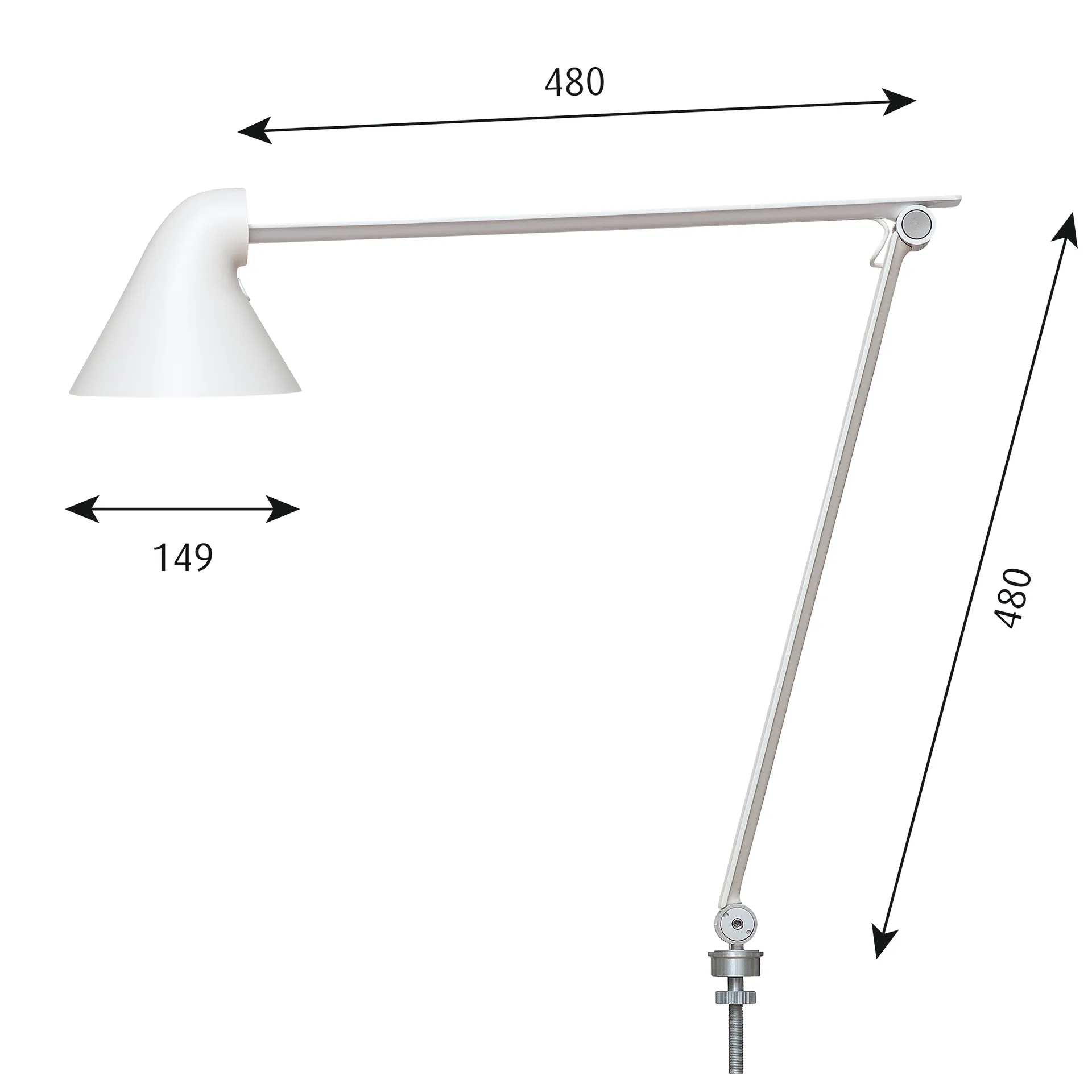 Lampada da tavolo NJP Ø 10 mm, Bianco Louis Poulsen