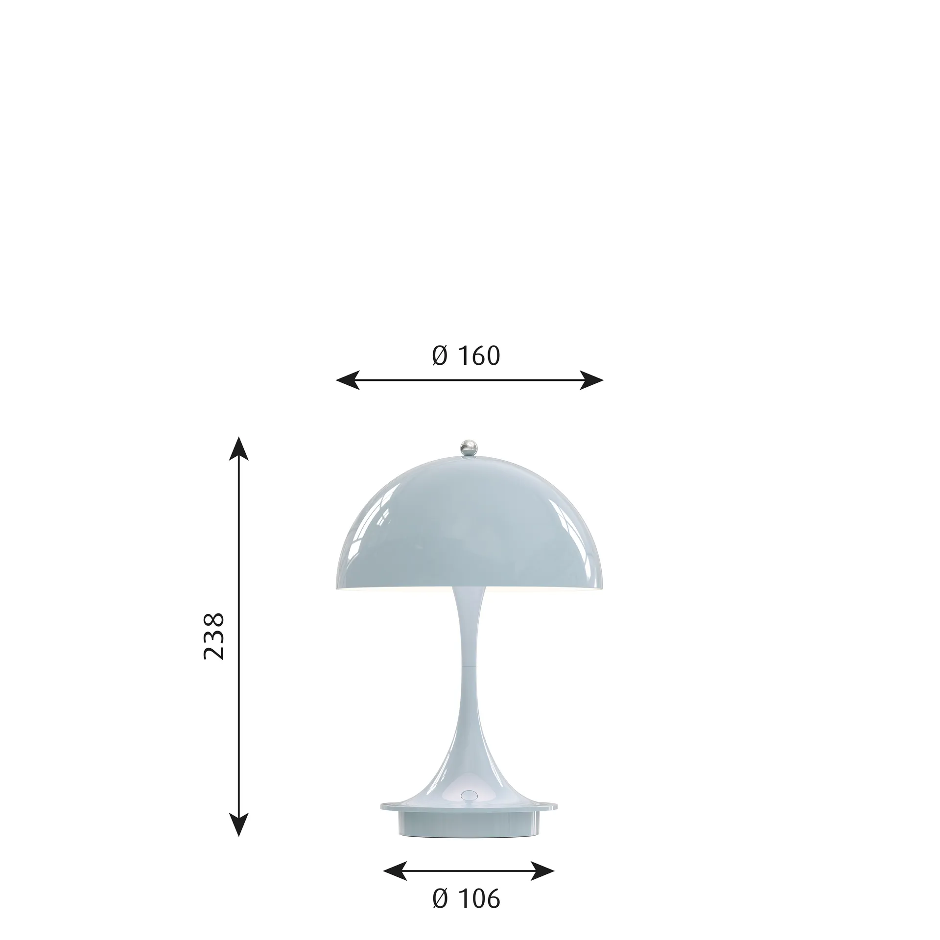 Lampada da tavolo Panthella 160 portable, Azzurro Louis Poulsen