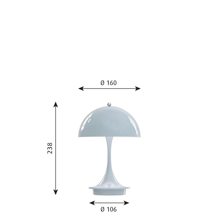 Lampada da tavolo Panthella 160 portable - Azzurro - Louis Poulsen